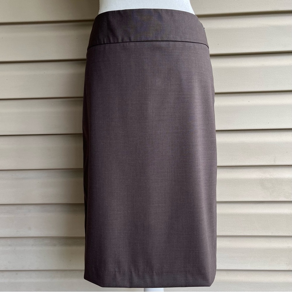 Banana Repiblic Thin Wool Brown Pencil Skirt